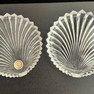 Villeroy & Boch Scallop Shell Crystal Dish, two